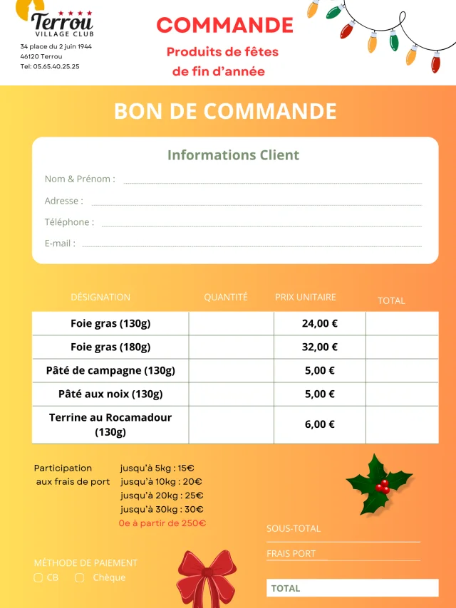 Bon De Commande